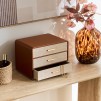 Cutie decorativă Whisky cu 3 sertare, înălțime 19 cm, PU