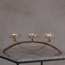 Тройной цветочный подсвечник из хрустального стекла Flotri