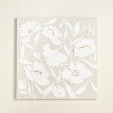 pictură realizată manual cu motiv floral statte 100x100