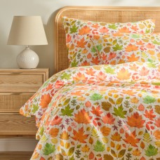 Lenjerie de pat din bumbac satinat Listio 200x220 cm cu motiv frunziș Lenjerie de pat din bumbac satinat Listio 200x220 cm cu motiv frunziș