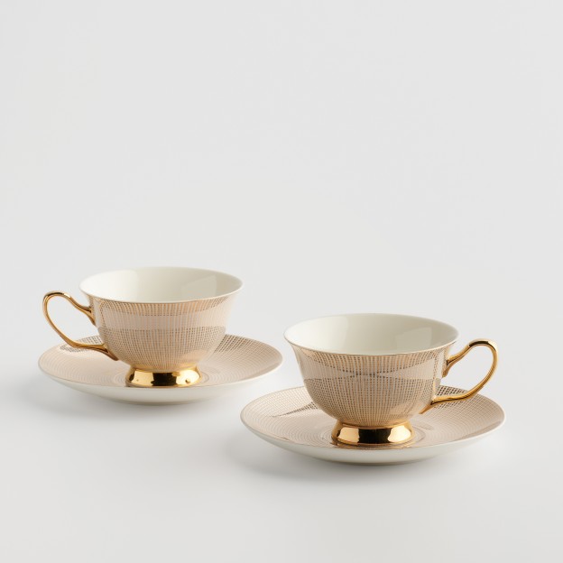 Set cesti cu farfurie DOTTIE