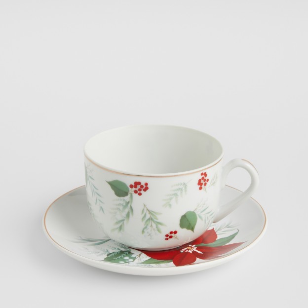 Set ceasca cu farfurie POINSETTA
