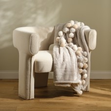 Однотонный плед с помпонами Ponnie 150x200 см