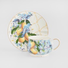 Ceașcă cu farfurioară Lemondi cu motiv de fructe Ceașcă cu farfurioară Lemondi cu motiv de fructe