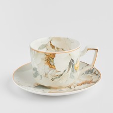 Ceașcă cu farfurioară Luca cu motiv floral Ceașcă cu farfurioară Luca cu motiv floral