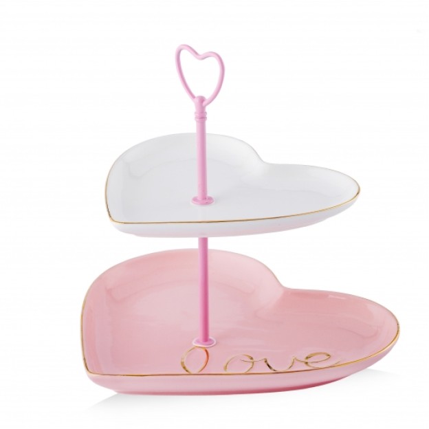 Fructiera 2 etaje PINK HEARTS