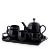 Set ceainic  4 cani si suport DIAMANT BLACK