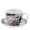 Ceasca cu farfurie BLACK ROSES