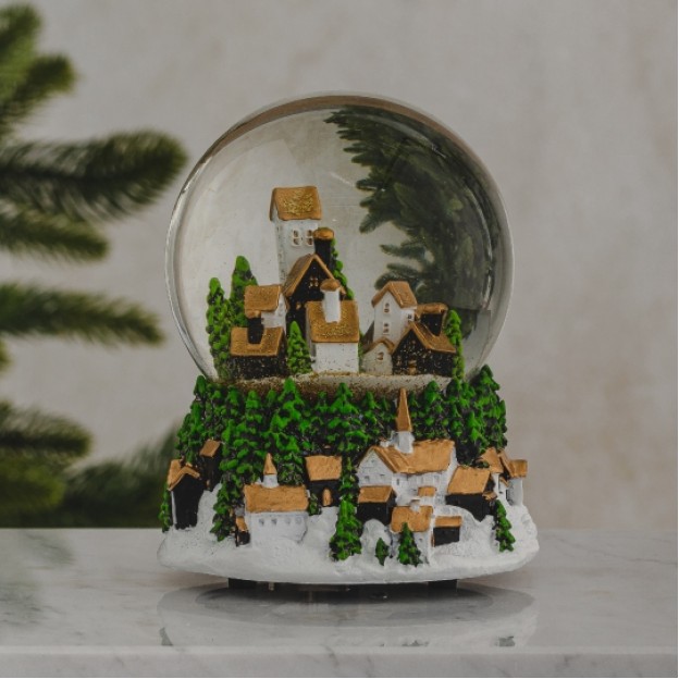 Glob de zapada muzical CHRISTMAS VILLAGE SMALL